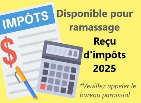 Reçu d'impôts pour 2025