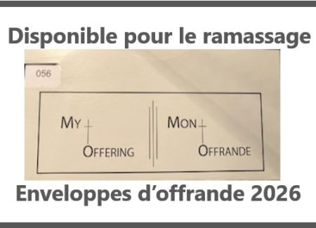 Veuillez venir le récupérer au bureau paroissial